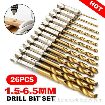 5st borrbitar Set 6mm metallkobolt